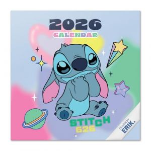 Grupo erik Calendrier Stitch 2026 - Calendrier 2026 Mural Mensuel │ Idee Cadeau : Calendriers Muraux │ De Janvier &agrave; D&eacute;cembre : Espace pour notes et Illustrations d&eacute;coratives (30x60 cm)