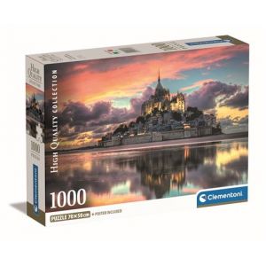 Clementoni Puzzle Compact Le magnifique Mont Saint-Michel 1000 pièces