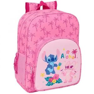 Safta STITCH CHILL - Sac à dos scolaire pour enfant, adaptable au chariot, idéal pour les enfants d'âge scolaire, confortable et polyvalent, qualité et résistance, 32 x 12 x 38 cm, Menthe/Rose, M
