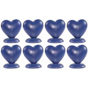 Ruedelafete Boite de 8 Porte-cartes Coeur en résine 5cm, Bleu Roy
