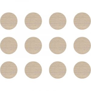 Cyclingcolors 12x Cache vis adh&eacute;sif autocollant diam&egrave;tre 40mm protection bouchon trou obturateur meuble table chaise maison, H&ecirc;tre clair