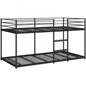 VidaXL Lit superposé sans matelas noir 100x190 cm acier