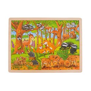 Image de Goki Puzzle Bébés Animaux dans la forêt 48 pièces, 57734, Multicolore