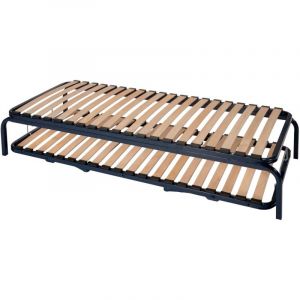 Image de Ebac Ensemble lit gigogne - 90x190 - 20 lattes bois - Made in France - Gain de place - Gris