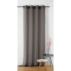 LINDER VOILAGE CHAMBRAY LIN NATUREL & BLEU MARINE 145x240cm