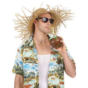 DEGUISE TOI Chapeau en Paille Claire Hawaï Adulte Taille Unique
