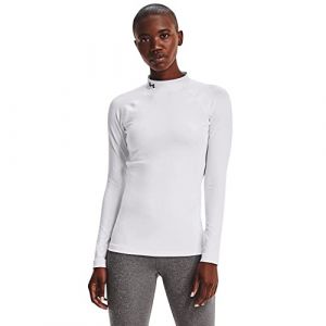 Under Armour UA Authentics Mockneck, Haut thermique à col polo ultra-chaud pour femmes, Haut à manches longues de course thermique à manches longues avec technologie anti-odeur