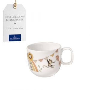 Villeroy & Boch Boho kids Roar like a lion Petite tasse pour enfants avec anse, Tasse en porcelaine, Vaisselle pour enfants, Lavable au lave-vaisselle, Compatible micro-ondes, Multicolore