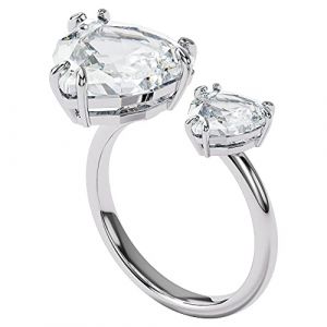 Image de Swarovski Millenia Bague cocktail en forme de triangle avec cristaux blancs, plaqué rhodium