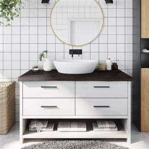 VidaXL Comptoir de salle de bain gris foncé 100x60x6 cm bois traité