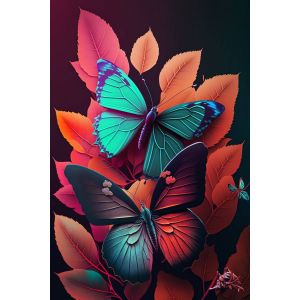 Ceanothe Tableau sur toile papillons fantaisie 30x45 cm - Impression sur Toile Murale Décorative - Image imprimée en hd sur Toile - Toile sur