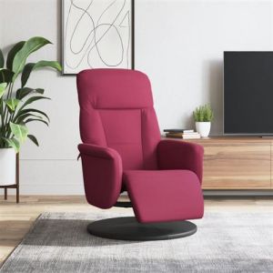 Fauteuil inclinable avec repose pied rouge bordeaux velours