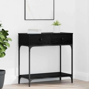 Image de VidaXL Table console Ch&ecirc;ne noir 75 x 34,5 x 75 cm Bois d'ing&eacute;nierie
