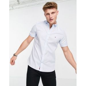 Tommy Hilfiger Chemise slim oxford unie à manches courtes ciel Bleus - Taille 3