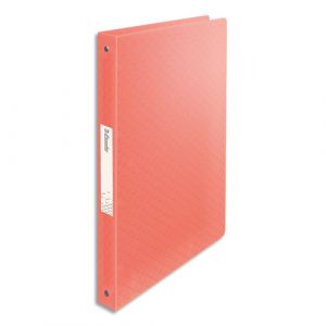 Esselte Classeur 4 anneaux ronds Colour Ice dos de 2,5 cm, en polypropylène 5/10ème. Coloris pêche - Lot de 3