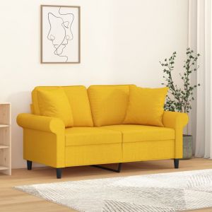 VidaXL Coussins décoratifs 2 pcs Jaune clair 40x40 cm Tissu