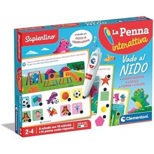 Clementoni Sapientino Interactive-Aller au Nid-Chede Stylo, Jeu &Eacute;ducatif 2 Ans, &Eacute;lectronique Parlante, en Italien, Batteries incluses, Made in Italy, Multicolore, 16457