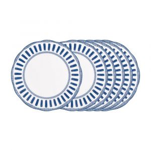 Table passion Lot de 6 assiettes creuses 22 cm bleues en porcelaine