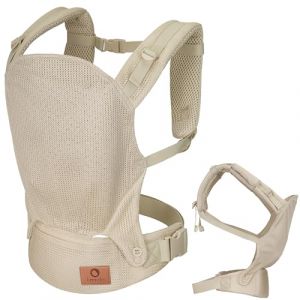 LIONELO Margareet Air Porte-b&eacute;b&eacute; ergonomique pour les b&eacute;b&eacute;s de 4 mois &agrave; 20 kg, 3 positions de portage, mati&egrave;re respirante, capuche amovible, double s&eacute;curit&eacute; (Beige)