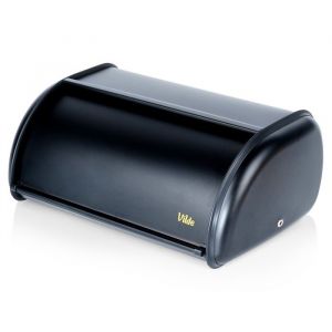 Bo&icirc;te &agrave; pain spacieuse en acier inoxydable noir &eacute;l&eacute;gant