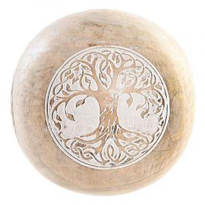 Figurine décorative arbre hibou décapé en bois de manguier DKD Home Decor