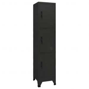 VidaXL Armoire &agrave; Casiers Acier Noir 38x45x180 cm - Noir