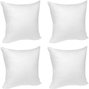 4 pièces Taies d'Oreillers en Coton.Housse d'oreiller avec Fermeture éclair.45x45cm.Blanc - Woltu