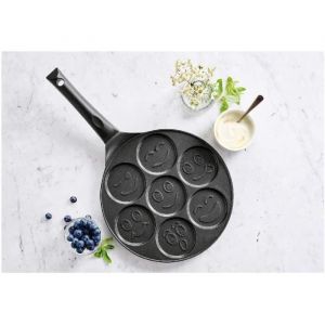 Royal swiss Poêle à Pancakes - 26cm Façon Pierre Tous Feux Dont Induction - sans PFOA - Easy Pancake - 7 Mini Pancakes