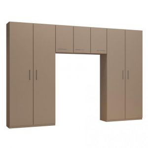 Inside75 Ensemble de rangement pont 3 portes taupe mat largeur 330 cm - taupe