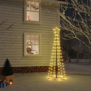 VidaXL Arbre de Noël cône Blanc chaud 108 LED 70x180 cm