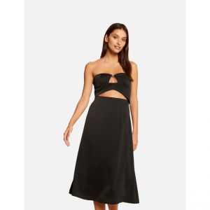 Morgan Robe midi trap&egrave;ze sans manches Noir - Couleur Noir - Taille L