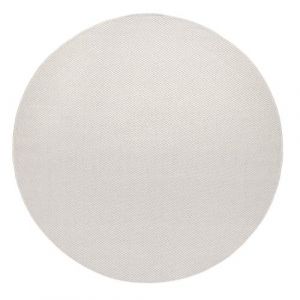 Paco Home - Tapis Extérieur Rond Résistant Intempéries Balcon Terrasse Cuisine Monochrome 80 cm rond, Ivoire