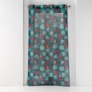 Rideau Voilage à Œillets Imprimé Caracas 140x240cm Bleu