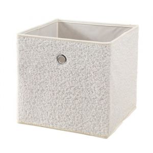 Calicosy Cube pliable tissu bouclette écru - H27 cm