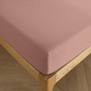 Univers d&eacute;cor Drap housse 200 x 200 cm bonnet 30 cm Pr&eacute;mium pour lit 2 places King Size - Pr&eacute;mium Vieux Rose