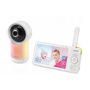 Vtech Babyphone vidéo RM5766 HD avec veilleuse et écran LCD 5" - Blanc