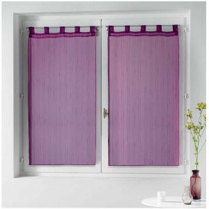 Image de CDaffaires Paire droite p ants 2 x 60 x 160 cm voile raye horizon Prune