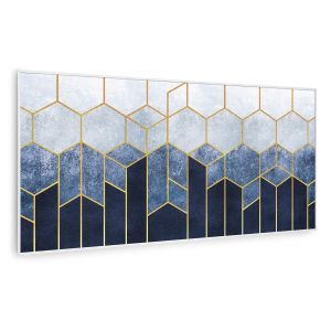 Klarstein Chauffage infrarouge Wonderwall Air Art Smart - Connect&eacute; - Motif: Ligne bleu - 120x 60cm - 700W