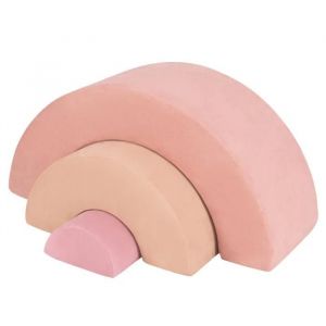 Costway - 3PCS Parcours Motricit&eacute; B&eacute;b&eacute; en Forme Arc-en-Ciel avec Housse en Faux Su&egrave;de, Module Motricit&eacute; B&eacute;b&eacute; avec Combinaison Libre, Jouets &Eacute;ducatifs