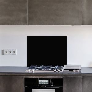 Crédence cuisine en aluminium - Pose autocollante noir 90 x 70 Noir