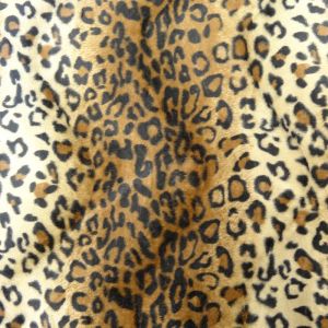 Craftine Tissu Velours Peau de b&ecirc;te Panth&egrave;re Beige et marron