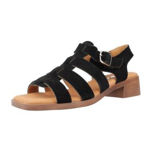 Chika10 pour femme. Sandales en cuir Binka 02 noir Chika10