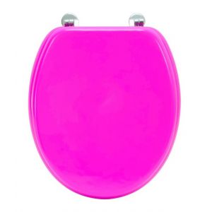 Image de Arvix Abattant de Toilette Rose Fushia en bois compresse MDF charnieres metal Siege WC Standard