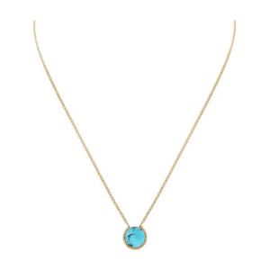 Collier doré à l'or fin turquoise LADY