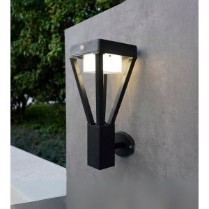 Lumihome Applique Solaire LUXOR noire - avec d&eacute;tecteur de pr&eacute;sence