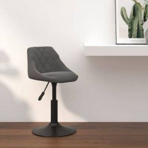 VidaXL Tabouret de bar Gris foncé Velours