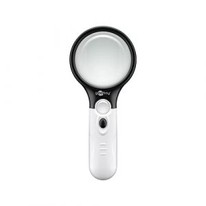 Goobay 41255 Loupe Luminaire LED, Manuelle, Lentille de grossissement 2x et 12x, Convient pour la lecture et le Travail