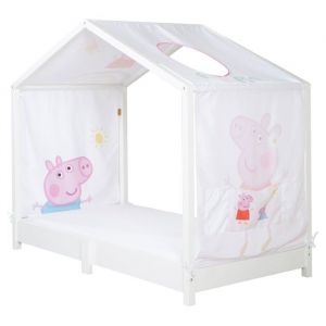 Roba Housse pour lits Montessori 70 x 140 cm au design Peppa Pig - Accessoire adapt&eacute; pour transformer en lit &agrave; baldaquin - Inclus : 3 pochettes de rangement et fen&ecirc;tre de toit
