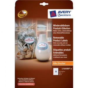 Avery-Zweckform 360 étiquettes ovales enlevables Laser blanches 42,3 x 63,5 mm