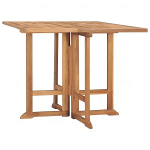 VidaXL Table à dîner pliable de jardin 90x90x75 cm Bois de teck solide